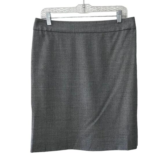 J. Crew Wool Blend Gray Pencil Skirt Back Slit Size 8 - Picture 1 of 9